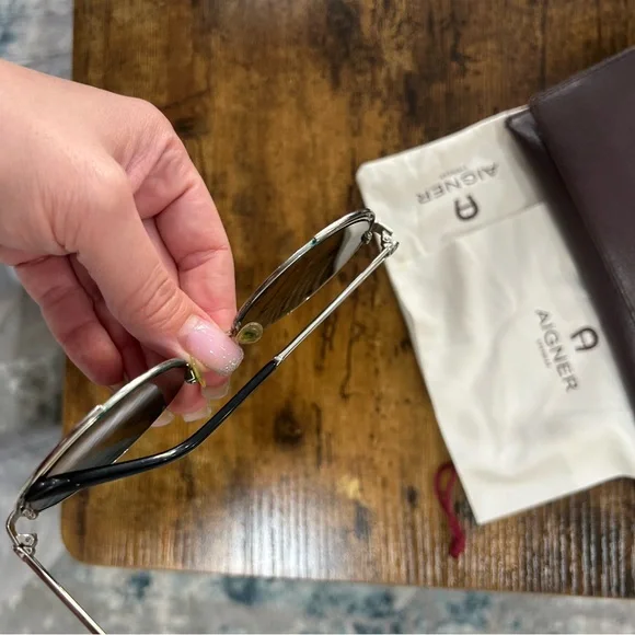 Aigner Round Metal Sunglasses – Dark Grey Lenses | Italy | With Case - Picture 3 of 4